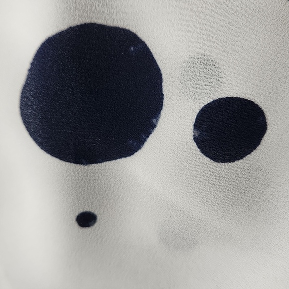 Size XL Blouse sleeveless  tank sewn in large Polka-dot Navy and White ALFANI - Picture 7 of 12